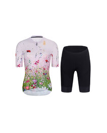 RIVANELLE Cyklistický krátký dres a krátké kalhoty - IN BLOOM - černá/růžová/vícebarevná